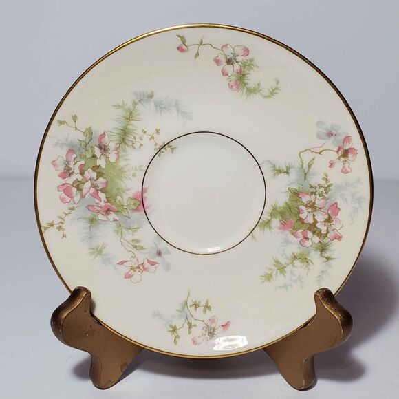 Theodore Haviland Teacup and Saucer Pink Flowers Vintage - Picture 6 of 10